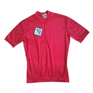 NASHBAR Du Pont Coolmax Men XXL Cycling Jacket 1/4 Zip Red 3-Pouch Short Sleeve. - Picture 1 of 24
