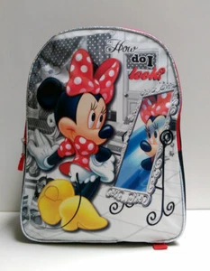 Disney MINNIE MOUSE Large 16" Backpack Kids Girls School Toy Gift Book Bag Black - Picture 1 of 6