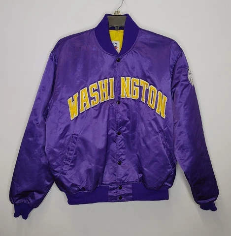 Vintage Washington Huskies Starter Jacket Size XL Purple Satin Lined Cover