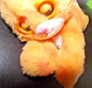 NUZZY LUVS Bandai Orange Kitty Cat Interactive Pet  Plush Toy WORKs 7" - Picture 1 of 2