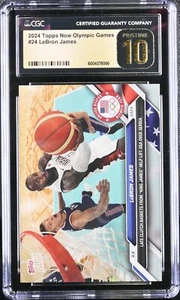 LeBron James 2024 Topps Now Olympic Games #24 Gold Label Pristine CGC 10 - Picture 1 of 2