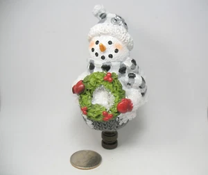 Lamp Finial Snowman Painted Resin Christmas Holiday Lamp Decoration 51F - Picture 1 of 4