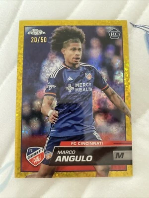 2023 Marco Angulo Topps Chrome MLS SP RC Gold Diamond Refractor Card 20/50 - Image 1 of 4