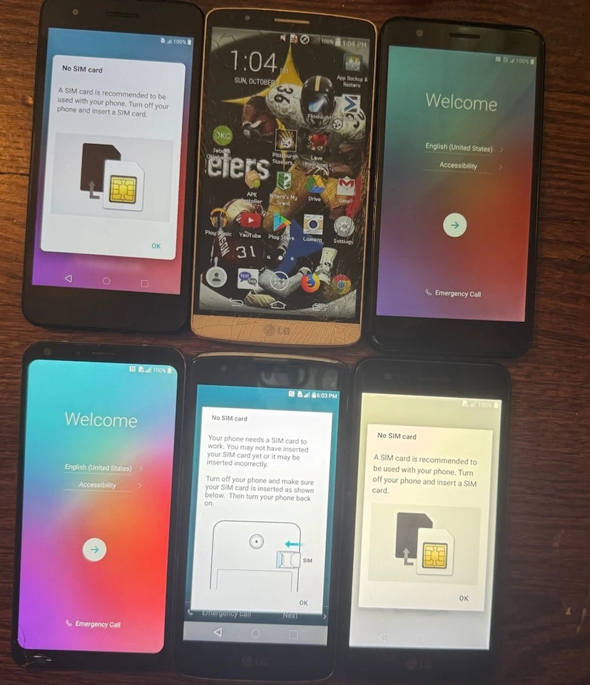 Lote de 6 Smartphone LG Q6 Expression + G3 Phoenix 2 & 3 & 4 Roto Envío Rápido Foto 1 de 2