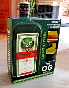 Limited Edition Solid Green Jägermeister Bottle and Sunglasses 750 ml (EMPTY) - Foto 1 di 6
