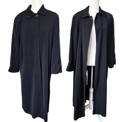 Abrigo con Capa Talbots Años 90 De Colección Para Mujer 10 Negro Trench BossGirl Business Foto 1 de 4