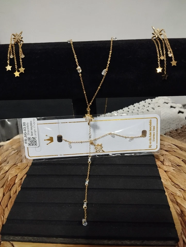 parure bijoux fantaisie étoile avec strass - Photo 1/1