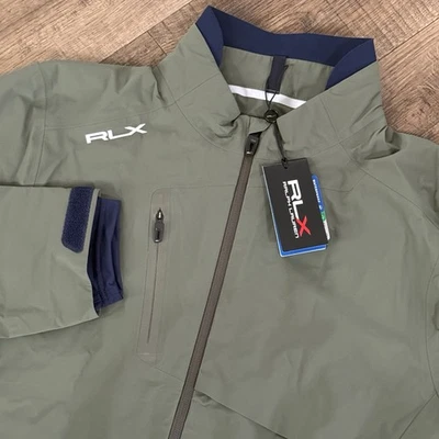 Chaqueta impermeable convertible verde núcleo medio RLX Ralph Lauren para hombre $398 nueva con etiquetas Foto 1 de 4