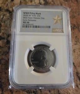 2020 W Weir Farm Quarter NGC MS66 V75,Early Releases - Picture 1 of 3