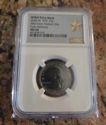 2020 W Weir Farm Quarter NGC MS66 V75,Early Releases - Image 1 of 3