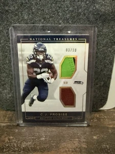 2016 Panini National Treasures - Rookie Dual Materials C.J. Prosise #28 /10 - Picture 1 of 2