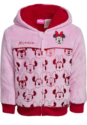 NUEVO CON ETIQUETAS Disney Jr. Minnie Mouse Rosa Felpa Sudadera con Capucha Chaqueta Sherpa Costco Niña Talla 7 Foto 1 de 4