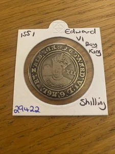 1551 Edward VI Boy King Silver Shilling Coin (29422) - Picture 1 of 4