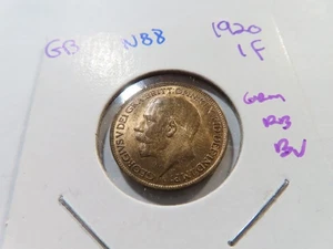 N88 Great Britain 1920 Farthing Gem Red Brown BU - Picture 1 of 2