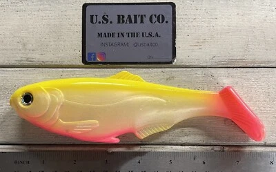 U.S. BAIT CO. Weedless Swimbait 7.5” Color Pink Lemonade Lot Of 1 Bait