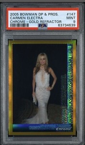 Carmen Electra 2005 Bowman Chrome Gold Refractor #’d 49/50 PSA 9 POP 1 SSP Rare