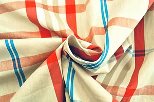 COTTON BLEND LIGHT BEIGE-ROSE-BLUE BOLD CHECK MADE IN ITALY FOR HUGO BOSS  A23 - Picture 1 of 9