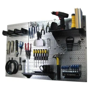 Wall Control Metal Pegboard Tool Storage Black Peg Accessories 32 in. x 48 in. - Picture 1 of 7