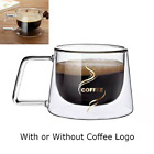 Double Wall Insulated Glass Coffee Glass Mug Tea Cup With Handle 200ml / 270ml