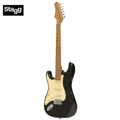 Stagg Vintage Series 55 Left Handed Electric Guitar Black SES-55 BLK LH - Image 1 of 4