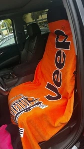 Cubierta delantera de asiento de seguridad para toalla de asiento de automóvil de 2 GB para Jeep Wrangler tela naranja Terry - Imagen 1 de 1