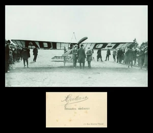 Maurice Guillaux (1883-1917) - aviatore francese - RARO autografo firmato 1913 - COA - Foto 1 di 4