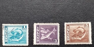 Iceland Stamps 1939 - Mint no gum x2 & good used - Atlantic Fish SG 242a,3a,4a - Picture 1 of 2
