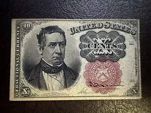 1874 10c TEN Cents United States Fractional Currency NoteBETTER GRADE NT1407 - Picture 1 of 2