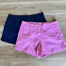 J. Crew Women's 3" Chino Shorts Size 10 Navy Blue & Pink (2 Pairs)