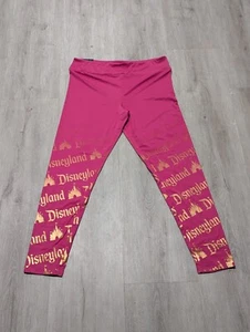 Disneyland Disney Parks Pink Gold Castle Leggings Women's Size Large Pants - Picture 1 of 4