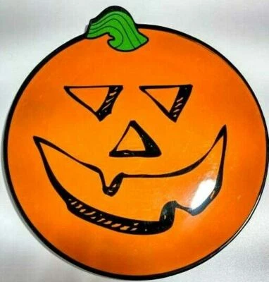 Plato de caramelo de Halloween Sandwich Cupcake Plato grande redondo Jack O linterna calabaza  Foto 1 de 3