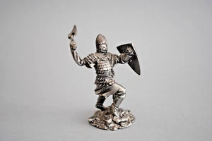 Ritterfigur Zinn / Ritter Kämpfend / Höhe 65 mm ( J 37 ) - Bild 1 von 9