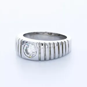 Anillo de platino de diamantes naturales brillantes redondos de 1,04 quilates G SI1 certificado - Imagen 1 de 4