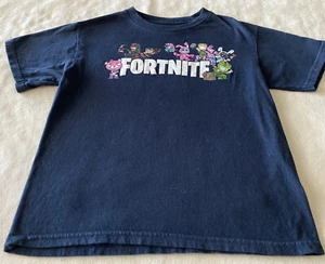 Fortnite Boys Navy Blue White Llama Bear Bunny Short Sleeve Shirt 8 - Picture 1 of 6