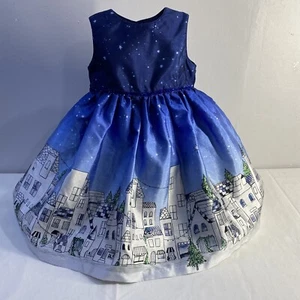 Pippa & Julie Girls Star Navy Blue Christmas Holiday Layered Party Dress Size 4T - Picture 1 of 21