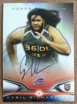 Cyril Richardson 2014 Topps Platinum Autograph Rookie Refractor #62 Bills Insert - Image 1 of 2