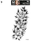 Black Flower Temporary Tattoos Sticker Arm Sleeve Body Art Fake 3D Tattoos CA