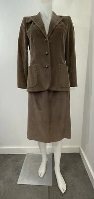 Conjunto de Falda de Pana Marrón Años 80 De Colección Blazer 3 Botones Hecho en Unión Para Mujer’ Talla 8 Foto 1 de 4