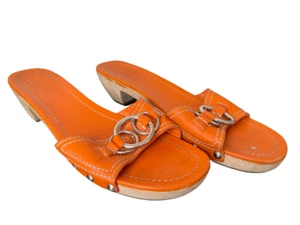 Car shoe Mujer Preloved Slides Sandalias Cierres Naranja Talla 41 Zapatos Verano - Imagen 1 de 9