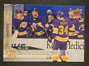 20-21 Upper Deck Arthur Kaliyev Game Dated Moments First NHL Goal #/499 - Picture 1 of 2