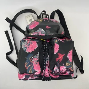 Steve Madden Lily Backpack With Removable Belt Bag Black Pink Floral - Picture 1 of 14