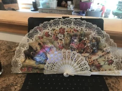 Spanish Ornate Lacy Fan Scenic Flair From Spain Plastic - Image 1 of 3