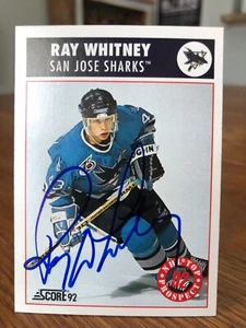 1992-93 SCORE #475 RAY WHITNEY SIGNED AUTOGRAPHED CARD - Picture 1 of 1