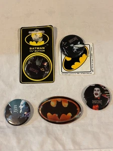 5 Vintage Batman Movie Pinbacks * Keaton Nicholson 1989 * DC Comics * Buttons - Bild 1 von 16