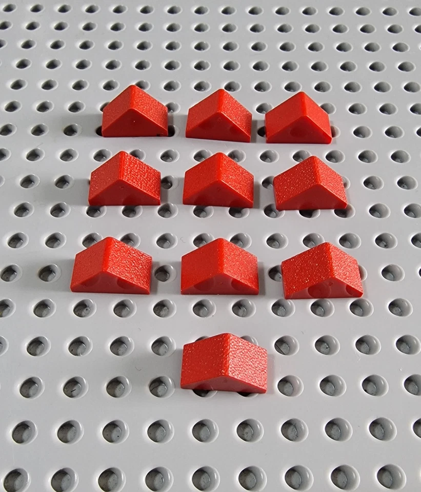 LEGO Schrägstein Dachstein Rot 10 Stück 1x2 Red Slope Brick 3044 R3/K1 - Bild 1 von 1