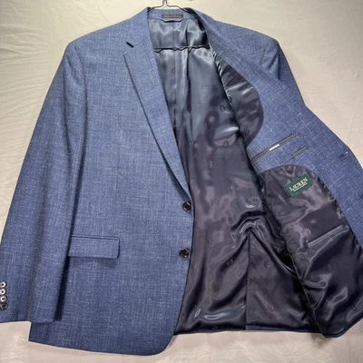 Blazer Lauren Ralph Lauren Para Hombres 48R Azul Lana Lino Abrigo Deportivo Chaqueta de 2 Botones Foto 1 de 4