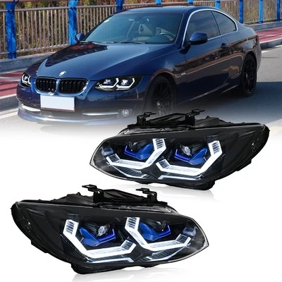Pair LED Sequential Headlights For BMW E92 E93 3 Series 2010-2013 Front Headlamp Foto 1 de 4