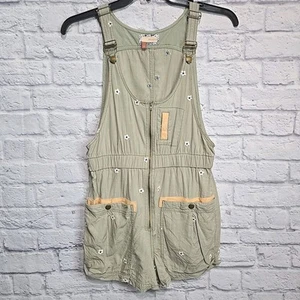 Pilcro Anthropologie kurzer Overall Damen klein grün Gänseblümchen bestickt Strampler - Bild 1 von 14