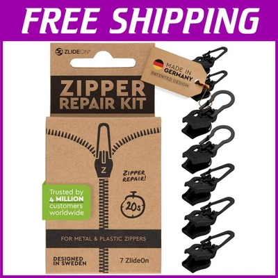 Zipper Pull Replacement 7pcs Black Large - Image 1 of 4