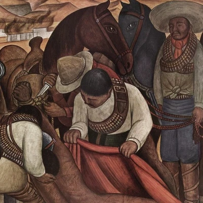 Impresión vintage de Diego Rivera de los años 50 'Liberación del Peón' Museo de Filadelfia Foto 1 de 3